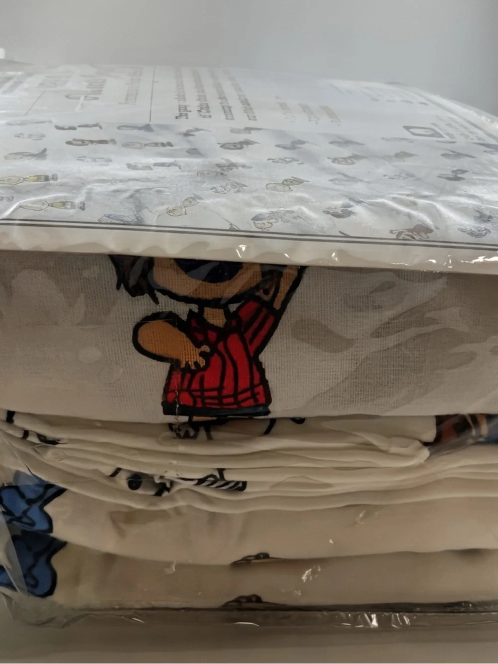 Peanuts Gang Portuguese Flannel Sheet Set - White with Multi-Color Characters